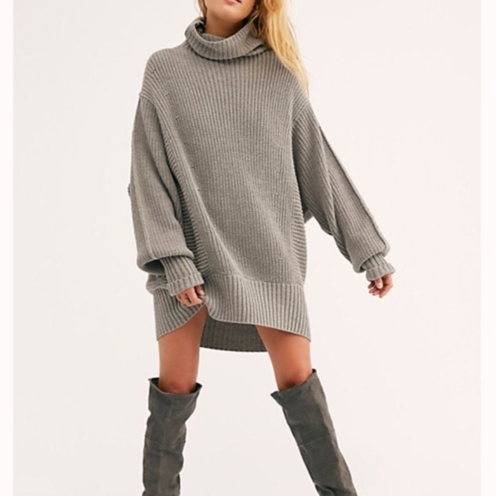 Free People Gray Turtleneck Sweater